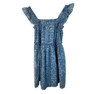 Madewell Women's XS Blue White Ruffle Strap Mini Babydoll Sundress